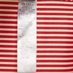 مملوكة مسبقًا تنورة إمبريو أرماني مخططة حمراء/بيضاء جيرسي قصيرة مقاس كبير - لارج