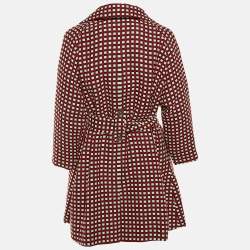 Pre Owned معطف إمبريو أرماني منقوش متعدد الألوان بحزام قطن مخلوط مقاس متوسط - ميديم