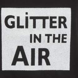 Pre Owned Emporio Armani Black Glitter Print Jersey Top M