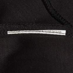 Pre Owned Emporio Armani Black Glitter Print Jersey Top M