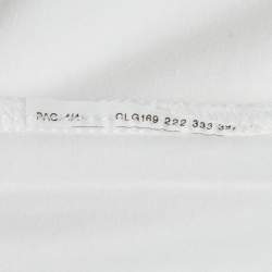 Pre Owned Emporio Armani White Logo Sequin Jersey T-Shirt M