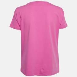 Pre Owned Emporio Armani Jersey Teddy Sequin Jersey T-Shirt M