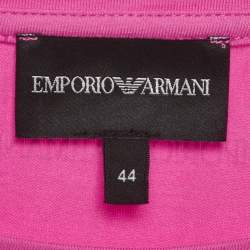 Pre Owned Emporio Armani Jersey Teddy Sequin Jersey T-Shirt M