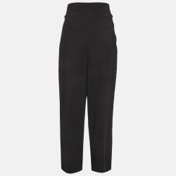 Pre Owned بنطلون أمبريو أرماني كريب بحزام أسود مقاس صغير (سمول)