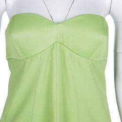 Emporio Armani Green Strapless Dress M