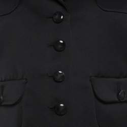 Emporio Armani Black Satin Short Sleeve Cropped Jacket S