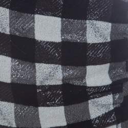 Emporio Armani Monochrome Checkered Lurex Knit  Pencil Skirt S