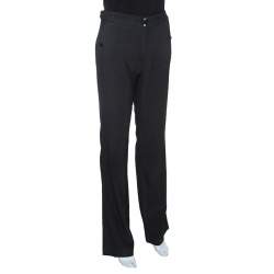 Emporio Armani Monochrome Dotted Wool Tailored Pants M