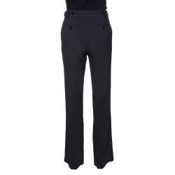 Emporio Armani Monochrome Dotted Wool Tailored Pants M