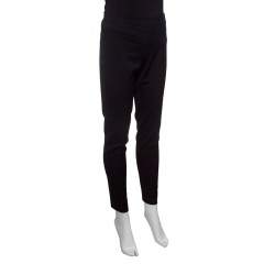 Pre Owned Emporio Armani Black Wool Tailored Pants S