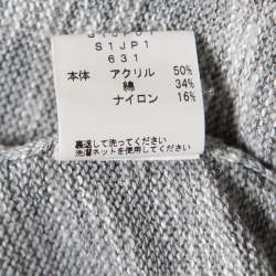 Pre Owned Emporio Armani Grey and White Knit Crew Neck Sweater XL