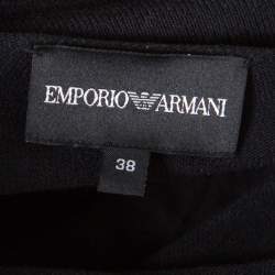 Pre Owned Emporio Armani Black Embellished Sleeve Cardigan S