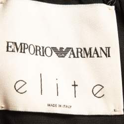 Pre Owned Emporio Armani Elite Black Embellished Cross Back Maxi Dress M