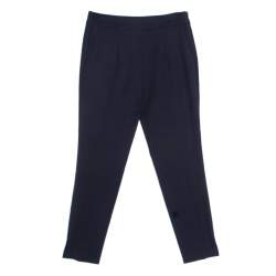 Emporio Armani Navy Blue Wool Tailored Trousers S
