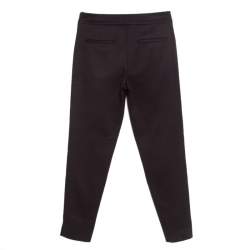 Pre Owned Emporio Armani Black Knit High Waist Tailored Pants S