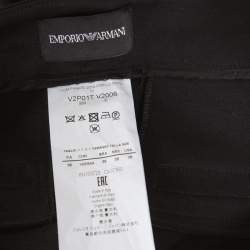 Pre Owned Emporio Armani Black Knit High Waist Tailored Pants S