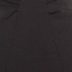 Pre Owned Emporio Armani Black Dotted Jacquard Paneled Pencil Skirt M