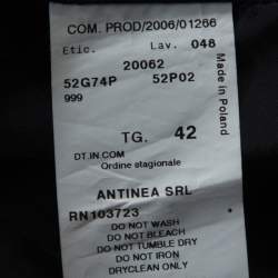 Pre Owned Emporio Armani Black Leather Velvet Bow Detail Biker Jacket M