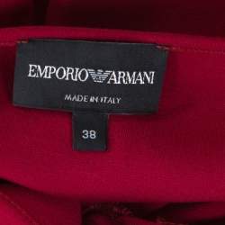 Emporio Armani Red Twist Front Detail Short Sleeve Top S