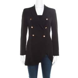 Emporio Armani Black Double Breasted Asymmetric Blazer S