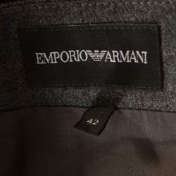 Pre Owned Emporio Armani Grey Knit Draped Mini Skirt M