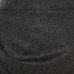 Pre Owned Emporio Armani Grey Knit Draped Mini Skirt M