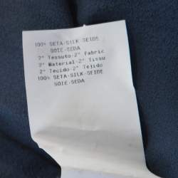 Pre Owned Emporio Armani Grey and Navy Blue Silk A Line Skirt S