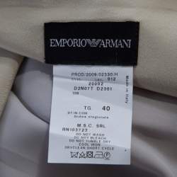 Pre Owned Emporio Armani Sage Green Silk Pleated Pencil Skirt S