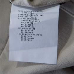 Pre Owned Emporio Armani Sage Green Silk Pleated Pencil Skirt S