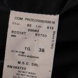 Pre Owned Emporio Armani Black Chevron Pattern Textured Jacquard Blazer S