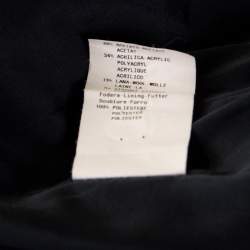 Pre Owned Emporio Armani Black Chevron Pattern Textured Jacquard Blazer S