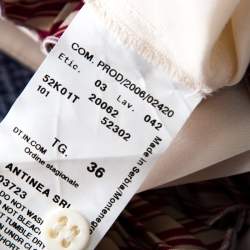 Pre Owned Emporio Armani Cream Satin Silk Ruffled Trim Sleeveless Top S