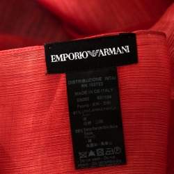 Pre Owned Emporio Armani Tangerine Linen Silk Sheer Poncho M