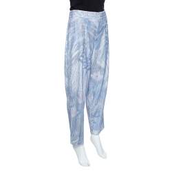 Emporio Armani Elite Blue Crystal Embellished Trousers M