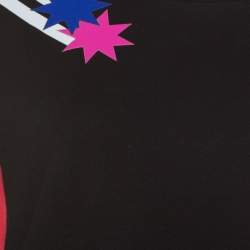 Pre Owned Emporio Armani Black Knit Star And Fish Print Long Sweatshirt S