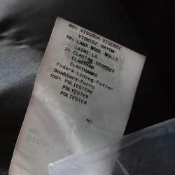 Pre Owned Emporio Armani Black Wool Blend Stand Up Collar Suit M