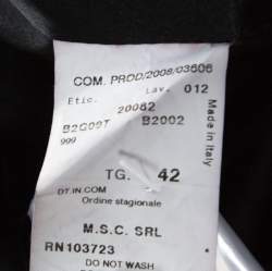 Pre Owned Emporio Armani Black Wool Blend Stand Up Collar Suit M