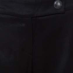 Pre Owned Emporio Armani Black Wool Blend Stand Up Collar Suit M