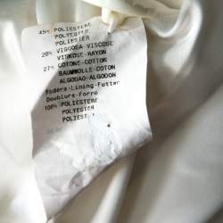 Pre Owned Emporio Armani Off-White Ribbed Texture Blazer S