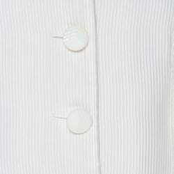 Pre Owned Emporio Armani Off-White Ribbed Texture Blazer S