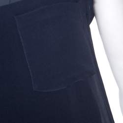 Pre Owned Emporio Armani Sage Blue Silk Cap Sleeve Sheer Top S