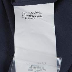 Pre Owned Emporio Armani Sage Blue Silk Cap Sleeve Sheer Top S