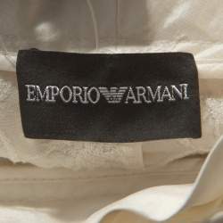 Pre Owned Emporio Armani Ivory Silk Floral Embroidered Top L