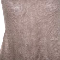 Pre Owned Emporio Armani Dusky Pink Silk Insert Crochet Knit Top XS