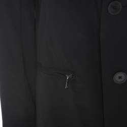 Pre Owned Emporio Armani Black Stretch Nylon Blazer L