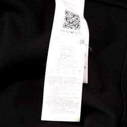 Pre Owned Emporio Armani Black Stretch Knit Ruched Detail Zip Front Jacket M