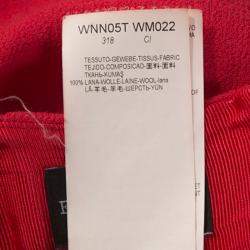 Pre Owned Emporio Armani Red Wool Knee Length Skirt M