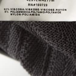 Pre Owned Emporio Armani Grey Crochet Knit Top and Cardigan Set L