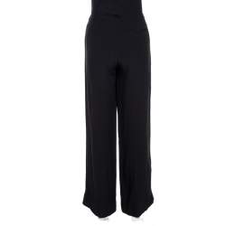 Pre Owned Emporio Armani Black Crepe Palazzo Pants S
