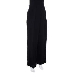 Pre Owned Emporio Armani Black Crepe Palazzo Pants S